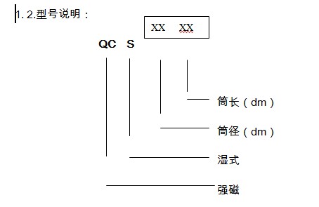 濕式磁選機型號說明